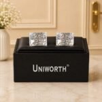 Silver Rectangle Cufflink - Men’s Accessories | Send Gifts to Pakistan, Premium Gift, Same day delivery Pakistan