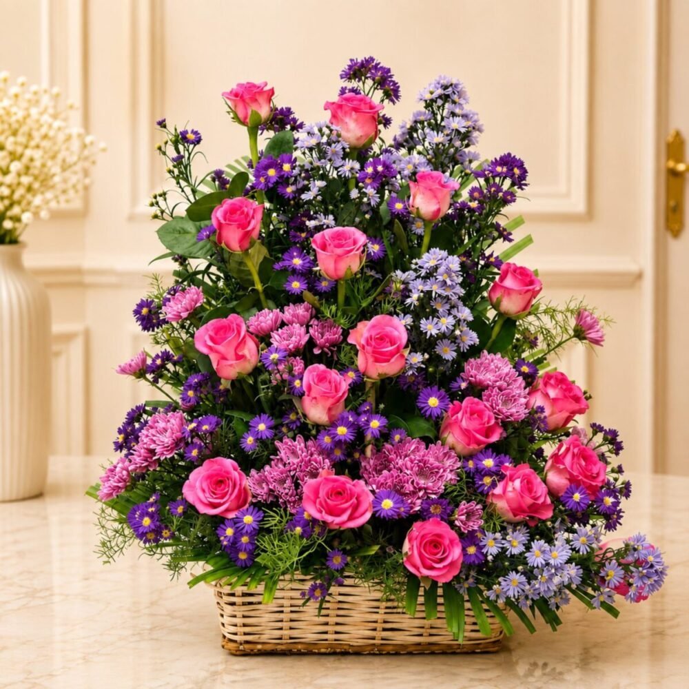 Pink Theme Imported Flowers Basket - Islamabad & Rawalpindi Flowers Pink Theme Imported Flowers Basket - Islamabad & Rawalpindi Flowers | Lahore Gifts Online