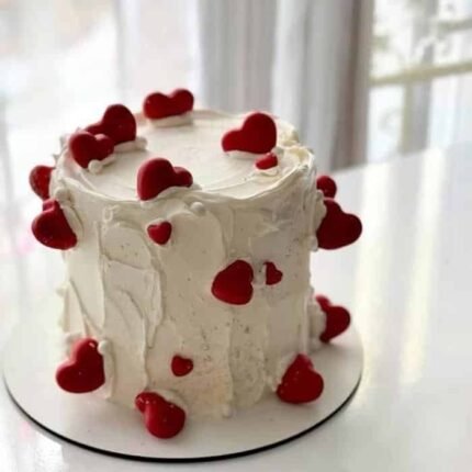 Red Heart Cake by O’Clock in Lahore