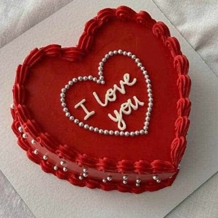 Red Love Cake by O’Clock in Lahore for Valentines Day