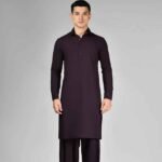 Purple Blended Unstitched Kameez Shalwar Fabric fashion gift by Father’s Day for Fathers Day