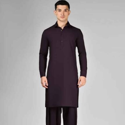 Purple Blended Unstitched Kameez Shalwar Fabric fashion gift by Father’s Day for Fathers Day