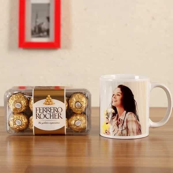 Ferrero Rocher and Printed Mug Ferrero Rocher and Printed Mug gift for Valentines Day