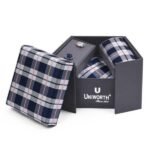 Navy Check Cufflink Tie Set - Anniversary Gifts | Lahore Gifts Online