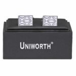 Silver/White Rectangle Cufflink - Men’s Accessories | Lahore Gifts Online