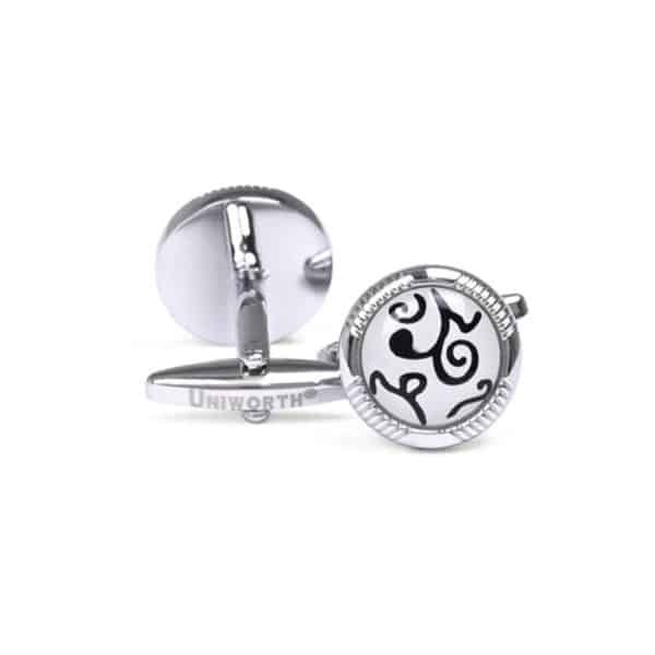 Silver/White Circle Cufflink - Men’s Accessories Silver/White Circle Cufflink - Men’s Accessories | Send Gifts to Pakistan, Premium Gift, Same day delivery Pakistan