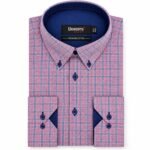 White/L Pink Check Business Casual Shirt - Gents Fashion | Lahore Gifts Online